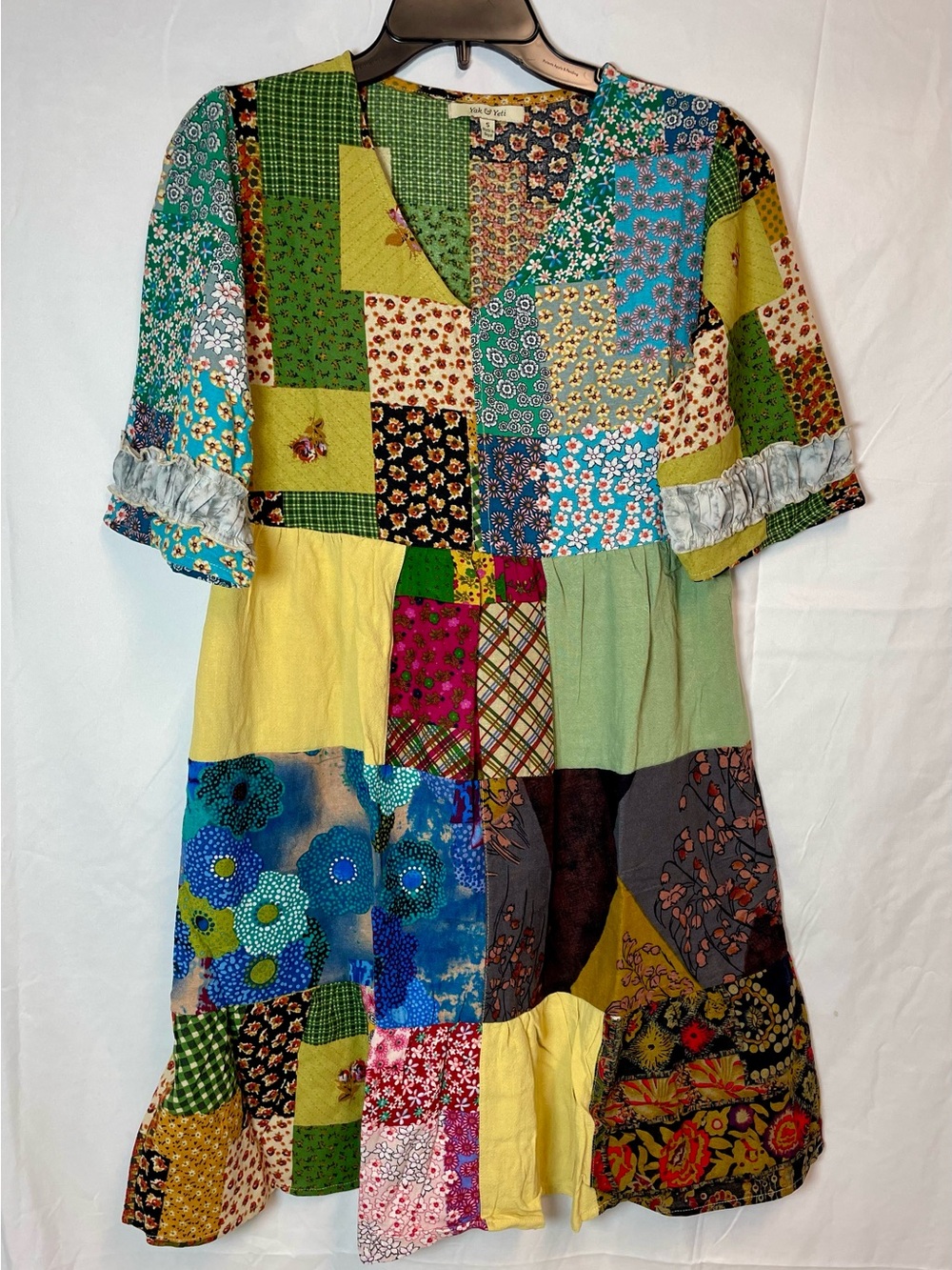 NWT Yak N Yeti Bohemian Patchwork Midi Dress Size Small